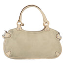 Salvatore Ferragamo Hand Bag Suede 2way Beige Silver Auth BA11445-3