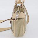 Salvatore Ferragamo Hand Bag Suede 2way Beige Silver Auth BA11445-4