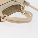 Salvatore Ferragamo Hand Bag Suede 2way Beige Silver Auth BA11445-7