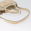 Salvatore Ferragamo Hand Bag Suede 2way Beige Silver Auth BA11445-9