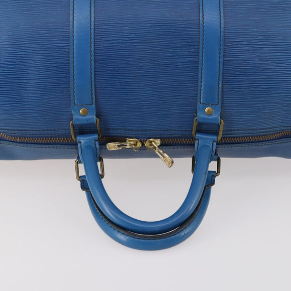 LOUIS VUITTON Epi Keepall 55 Boston Bag Toledo Blue M42955 LV Auth BA11448