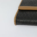 Christian Dior Honeycomb Canvas Chain Shoulder Bag PVC Black Gold Auth BA1145-9