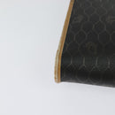 Christian Dior Honeycomb Canvas Chain Shoulder Bag PVC Black Gold Auth BA1145-15