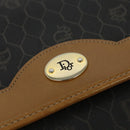 Christian Dior Honeycomb Canvas Chain Shoulder Bag PVC Black Gold Auth BA1145-17