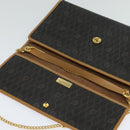 Christian Dior Honeycomb Canvas Chain Shoulder Bag PVC Black Gold Auth BA1145-10