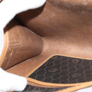 Christian Dior Honeycomb Canvas Chain Shoulder Bag PVC Black Gold Auth BA1145-20