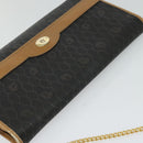 Christian Dior Honeycomb Canvas Chain Shoulder Bag PVC Black Gold Auth BA1145-6