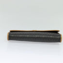 Christian Dior Honeycomb Canvas Chain Shoulder Bag PVC Black Gold Auth BA1145-5