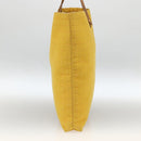 HERMES Amedaba GM Tote Bag Canvas Leather Yellow gold Auth BA11452-4