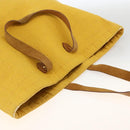 HERMES Amedaba GM Tote Bag Canvas Leather Yellow gold Auth BA11452-6