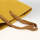 HERMES Amedaba GM Tote Bag Canvas Leather Yellow gold Auth BA11452-7