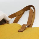 HERMES Amedaba GM Tote Bag Canvas Leather Yellow gold Auth BA11452-8