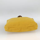 HERMES Amedaba GM Tote Bag Canvas Leather Yellow gold Auth BA11452-9