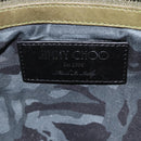 Jimmy Choo Studs Clutch Bag Leather Khaki Auth BA11453-9