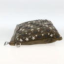 Jimmy Choo Studs Clutch Bag Leather Khaki Auth BA11453-3