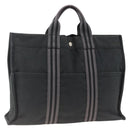 HERMES Fourre ToutMM Hand Bag Canvas Black Auth BA11454-1
