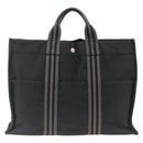HERMES Fourre ToutMM Hand Bag Canvas Black Auth BA11454-2