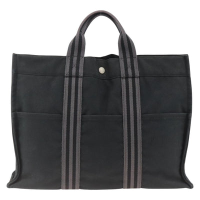 HERMES Fourre ToutMM Hand Bag Canvas Black Auth BA11454 - 0