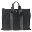 HERMES Fourre ToutMM Hand Bag Canvas Black Auth BA11454-3