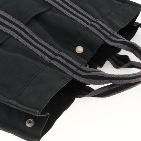 HERMES Fourre ToutMM Hand Bag Canvas Black Auth BA11454