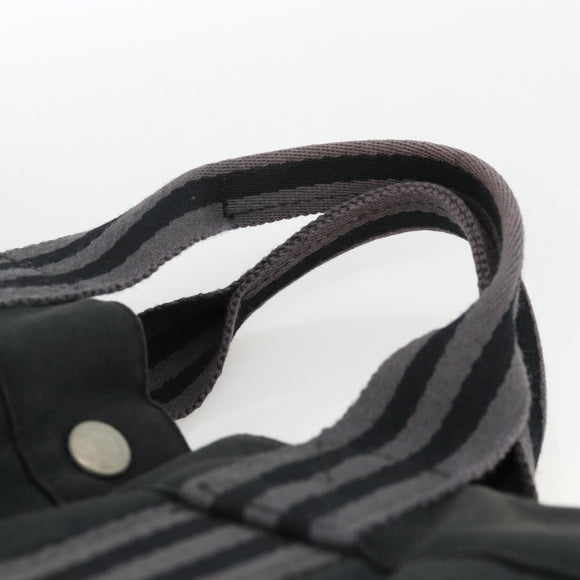 HERMES Fourre ToutMM Hand Bag Canvas Black Auth BA11454