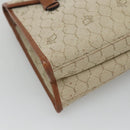 Christian Dior Honeycomb Canvas Shoulder Bag Beige Gold Auth BA1146-14