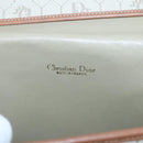 Christian Dior Honeycomb Canvas Shoulder Bag Beige Gold Auth BA1146-10