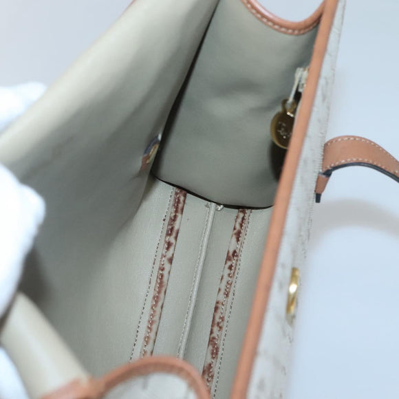 Christian Dior Honeycomb Canvas Shoulder Bag Beige Gold Auth BA1146