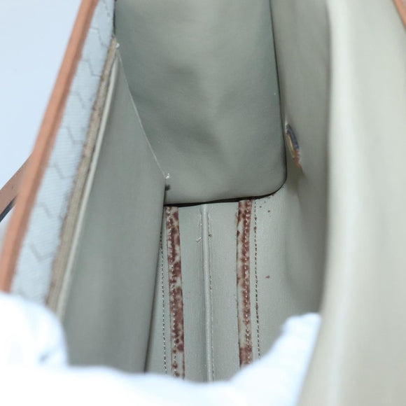 Christian Dior Honeycomb Canvas Shoulder Bag Beige Gold Auth BA1146