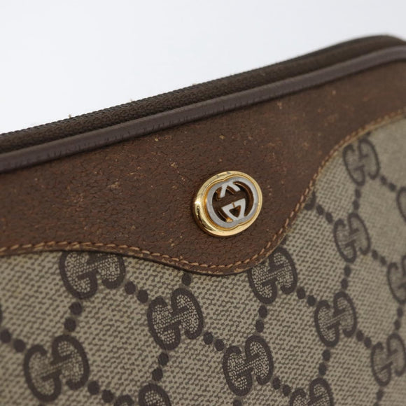 GUCCI GG Supreme Shoulder Bag PVC Beige Gold 97 02 068 Auth BA11460