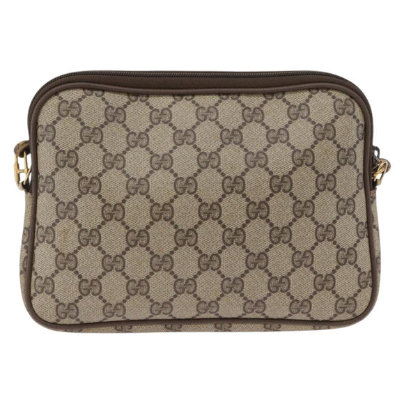 GUCCI GG Supreme Shoulder Bag PVC Beige Gold 97 02 068 Auth BA11460