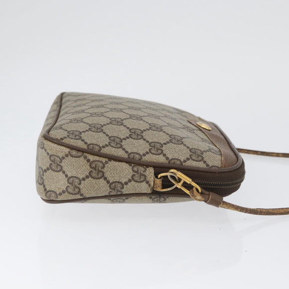 GUCCI GG Supreme Shoulder Bag PVC Beige Gold 97 02 068 Auth BA11460
