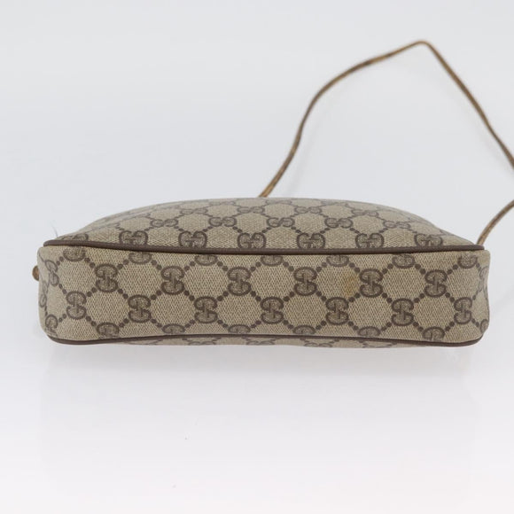 GUCCI GG Supreme Shoulder Bag PVC Beige Gold 97 02 068 Auth BA11460