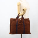 HERMES Fourre ToutMM Hand Bag Canvas Brown Auth BA11462-21