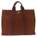 HERMES Fourre ToutMM Hand Bag Canvas Brown Auth BA11462-2