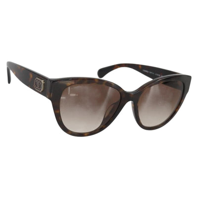 CHANEL Sunglasses plastic Brown CC Auth BA11463