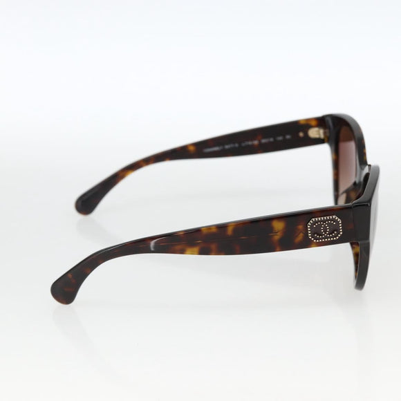 CHANEL Sunglasses plastic Brown CC Auth BA11463