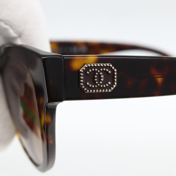 CHANEL Sunglasses plastic Brown CC Auth BA11463