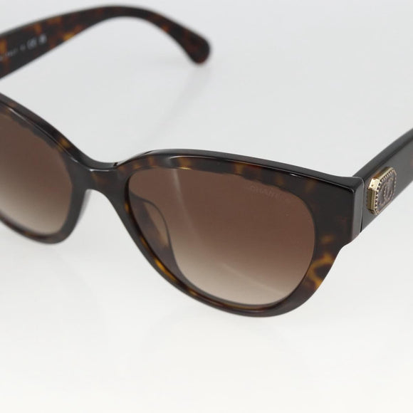 CHANEL Sunglasses plastic Brown CC Auth BA11463