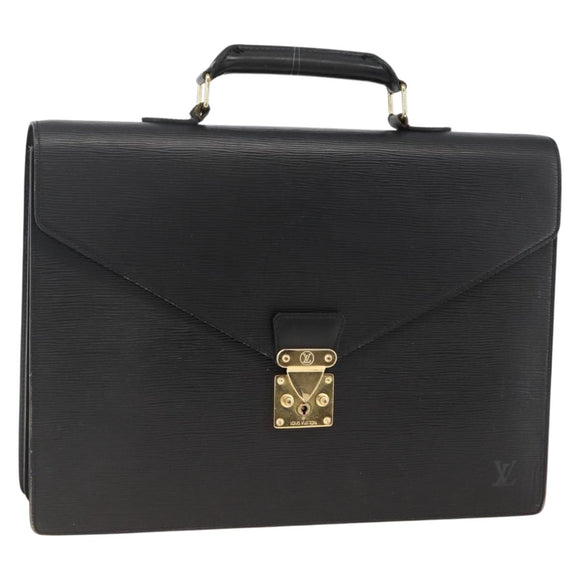 LOUIS VUITTON Epi ServietteConseiller Business Bag Black M54422 LV Auth BA11466