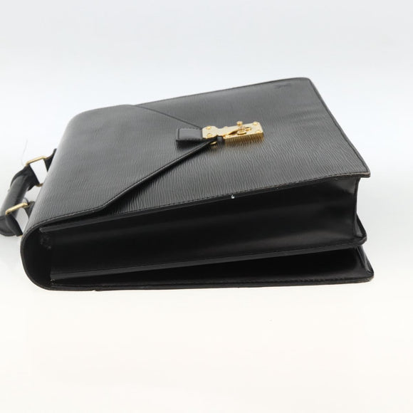 LOUIS VUITTON Epi ServietteConseiller Business Bag Black M54422 LV Auth BA11466