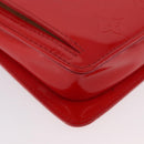 LOUIS VUITTON Monogram Vernis Motto Accessory Pouch Red M91137 LV Auth BA11468-14