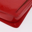 LOUIS VUITTON Monogram Vernis Motto Accessory Pouch Red M91137 LV Auth BA11468-15