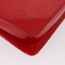 LOUIS VUITTON Monogram Vernis Motto Accessory Pouch Red M91137 LV Auth BA11468-16