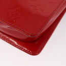 LOUIS VUITTON Monogram Vernis Motto Accessory Pouch Red M91137 LV Auth BA11468-17
