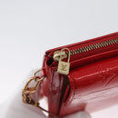 LOUIS VUITTON Monogram Vernis Motto Accessory Pouch Red M91137 LV Auth BA11468-9