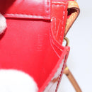 LOUIS VUITTON Monogram Vernis Motto Accessory Pouch Red M91137 LV Auth BA11468-12