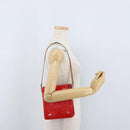 LOUIS VUITTON Monogram Vernis Motto Accessory Pouch Red M91137 LV Auth BA11468-23