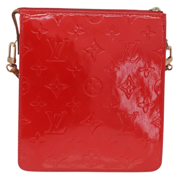LOUIS VUITTON Monogram Vernis Motto Accessory Pouch Red M91137 LV Auth BA11468