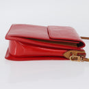 LOUIS VUITTON Monogram Vernis Motto Accessory Pouch Red M91137 LV Auth BA11468-3